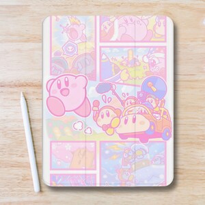 Kirby Fanart Aesthetic iPad Case w Pen Slot, Trifold Stand iPad Flip Case for iPad Pro 13 12.9 11, iPad Air 11 13", Air 6 5, iPad Mini