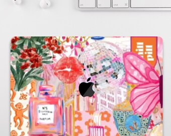 Jolie coque rose esthétique pour album de scrapbooking pour MacBook Air 15 13, MacBook Pro 16 14 13 pouces, MacBook M3 M2 M1, housse collage nourriture/boisson