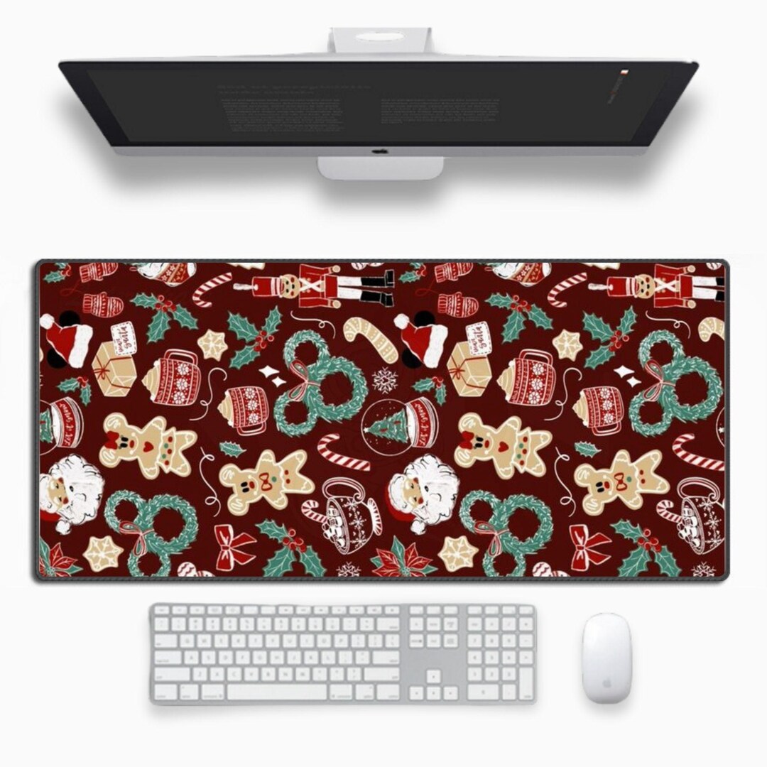 Coldtop Cute Vibrant Christmas Aesthetic Collage Desk Mat, Large Rubber Mouse ...
