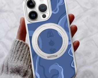 Anime Symbols Fanart 360 Spin Magnetic Stand Leather Phone Case for iPhone 18 Pro Max, iPhone 17 17E 16 15 14, MagSafe Compatible