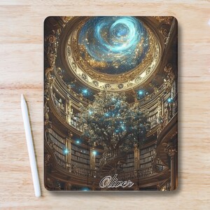 Personalized Cute Magic Library Aesthetic iPad Case w Pen Slot, Trifold Stand iPad Flip Case for iPad Pro 13 12.9 11, iPad Air 13",iPad Mini