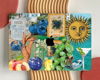 Cute Sun Fruit Aesthetic MacBook Case for MacBook Air 15 13, MacBook Pro 16 14 13 inch, MacBook M4 M3 M2, MacBook 2025 Collage Cover
