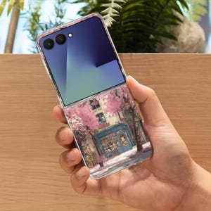 Niedliche Kirschblüten Galaxy Flip Handyhülle für Samsung Galaxy Z Flip 7 7FE, Galaxy Flip 6, ZFlip 5 4, stoßdämpfende, ästhetische Abdeckung