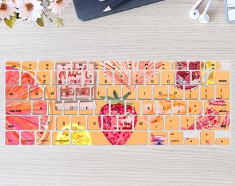 Funny Food Fruit Aesthetic Scrapbook Keyboard Cover for MacBook Pro 13 14 16 inch, MacBook Air 13 15, A2941 A2681 A2337 A2338, Keyboard Skin