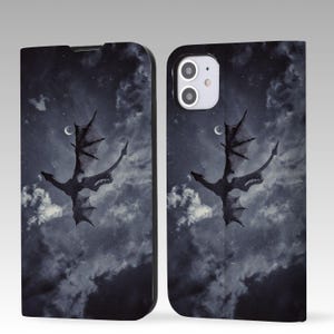 Leuke DragonAesthetic Wallet-fliptelefoonhoes voor iPhone 16 Pro Max, iPhone 16 15 14 13 12, iPhone Pro Max, iPhone Pro, iPhone Plus