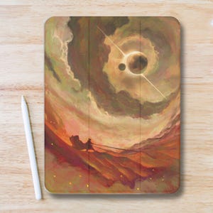 Dune Fanart Aesthetic iPad Case w Pen Slot, Slim Trifold Stand iPad Flip Case for iPad Pro 13 12.9 11, iPad Air 13", Air 5 4, iPad Mini