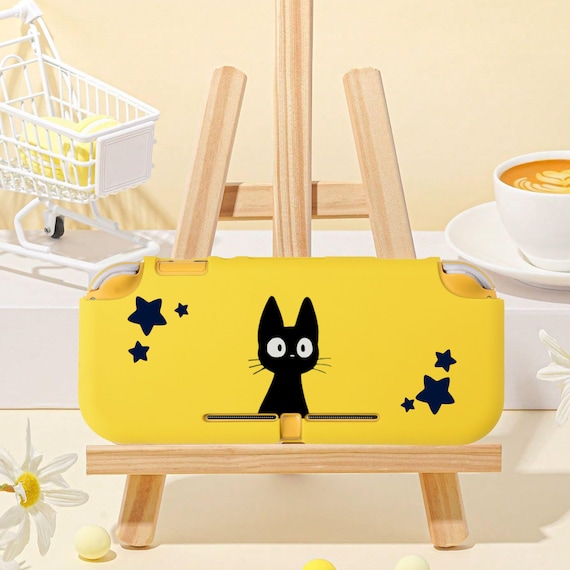 Cute Black Cat Case for Nintendo Switch Lite, Protective Cover, Shock-Absorption, Anti-Scratch Skin Shell, Optional Screen Protector