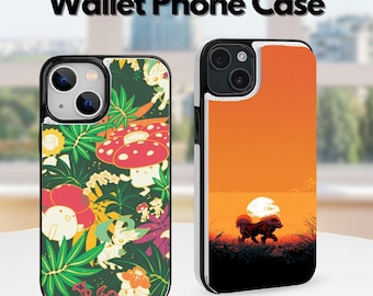 Anime Monster Wallet Flip iPhone Case for iPhone 17 16 15 Pro Max, iPhone 17 17E 16 16E 15 14 13, Pro Plus