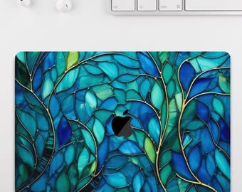 Botanical Stained Glass MacBook Case for MacBook Air 15 13, MacBook Pro 16 14 13 inch, MacBook Neo, M5 M4 M3 M2, Protective Cover