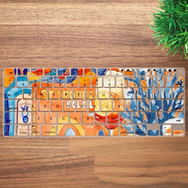 Cute Pattern Aesthetic Scrapbook Keyboard Cover for MacBook Pro 13 14