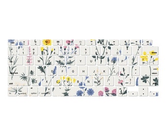 Coque Macbook personnalisée à fleurs, accessoires de couverture de clavier pour Macbook Air/Pro 13 14 16 pouces M1 M2 A2442 A2681 A2337 A2338