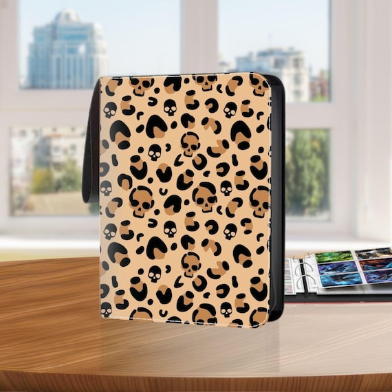 Leopard Skull Trading Card Binder With 400/900 Pockets, Card