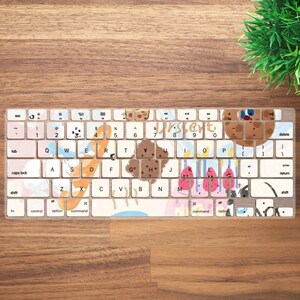 Cartoon Animal Aesthetic Keyboard Cover for MacBook Pro 13 14 16 inch, MacBook Air 13 15, A2941 A2681 A2337, Laptop Keyboard Skin