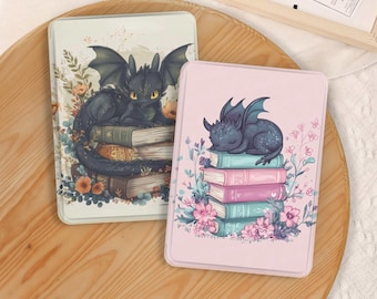 Dragon on Books Kindle Case with Hand Grip for Kindle 11 10, Kindle Paperwhite, Kindle Scribe, Colorsoft, Oasis, Kindle 6" 6.8" 7"
