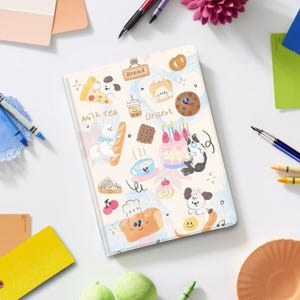 Cute Cartoon Animal Aesthetic Scrapbook iPad Case for iPad Pro 13 12 11, iPad Air 13", iPad Air 5 4, iPad 10 9, Collage Cover with Pen Slot