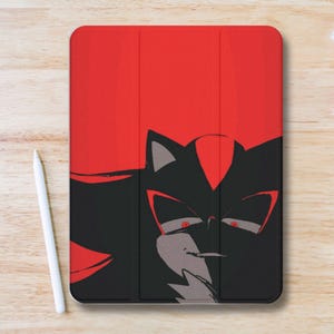 Cute Shadow Fanart Aesthetic iPad Case w Pen Slot, Trifold Stand iPad Flip Case for iPad Pro 13 12.9 11, iPad Air 13", Air 5 4, iPad Mini