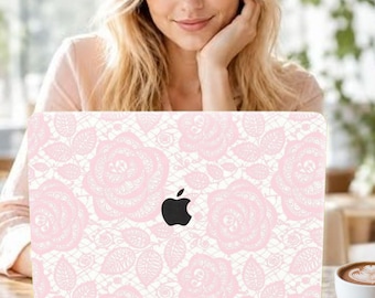 Rose Lace Pattern MacBook Case for MacBook Neo, MacBook Air/Pro, Protective Cover