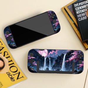 Sött rosa månfärgat Switch-fodral till Nintendo Switch 2/Switch, dockningsbart skyddande skal, reptåligt, stötdämpande