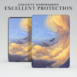 Custodia Kindle con estetica e simpatici draghi con impugnatura per Kindle Paperwhite 12/11 da 7"/6,8", Kindle Colorsoft Signature Edition, Kindle 11/10/8.