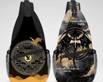 Dragon Fantasy Fan Art Aesthetic Cross Body Sling Bag, Chest Bag, Crossbody Backpack, Travel Bag, Accessories Organizer for iPad Tablet