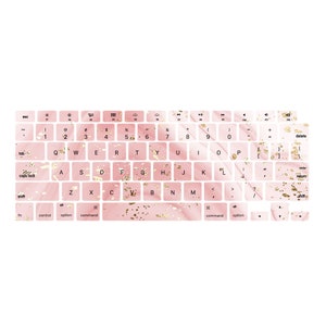 Pink Marble Personalized Keyboard Cover for MacBook Pro 13 / MacBook Air 13, Printed Cover for Macbook 2016 - 2023 A2681 M2 A2337 A2338 M1
