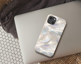 Cute Pearl Print Aesthetic iPhone Phone Case for  iPhone 16 Pro Max, iPhone 16 15 14 13 12, iPhone Pro Max, iPhone Pro, iPhone Plus