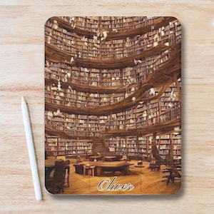 Personalized Fantasy Library Aesthetic iPad Case w Pen Slot, Slim Trifold Stand iPad Flip Case for iPad Pro 13 12.9 11, iPad Air, iPad Mini