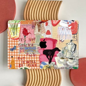 Cute Cartoon Pattern Aesthetic Scrapbook MacBook Case for MacBook Air 15 13, MacBook Pro 16 14 13 inch, MacBook M3 M2 M1, Collage Cover