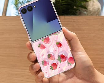 Custodia per telefono Galaxy Flip con tema frutta per Samsung Galaxy Z Flip 7 7FE, Galaxy Flip 6, ZFlip 5 4, custodia estetica antiurto