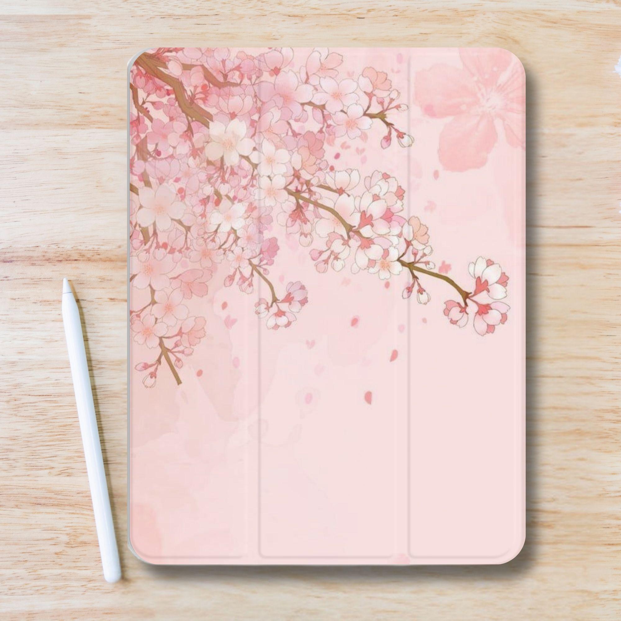 Personalized Cherry Blossoms Aesthetic iPad Case W Pen Slot