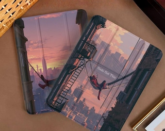 Anime Spider iPad Case w Pencil Holder, Trifold Stand Cover for iPad Pro 13" 12.9" 11", iPad 11 10, iPad Air, iPad Mini Pro