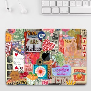 Custodia per MacBook con motivi carini e motivo estetici per album di ritagli, per MacBook Air 15-13 pollici, MacBook Pro 16-14-13 pollici, MacBook M3 M2 M1, copertina collage