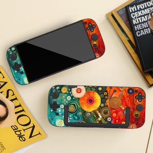 Abstract Dot Swirling Switch Cover for Nintendo Switch 2/Switch, Dockable Protective Skin Shell, Anti-Scratch, Shock-Absorption