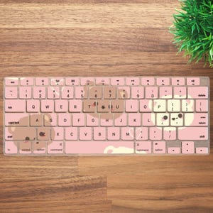 Cute Bear Aesthetic Scrapbook Keyboard Cover for MacBook Pro 13 14 16 inch, MacBook Air 13 15, A2941 A2681 A2337, Laptop Keyboard Skin
