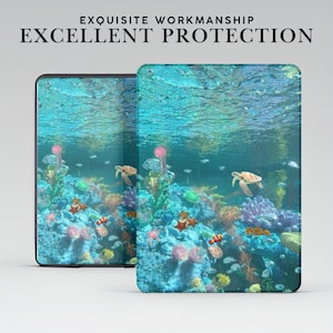 Custodia Kindle con estetica e tartarughe carine con impugnatura per Kindle Paperwhite 12/11 da 7"/6,8", Kindle Colorsoft Signature Edition, Kindle 11/10/8