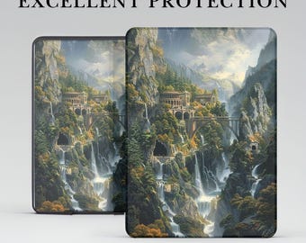 Fantasy Scenery Art Aesthetic Kindle Case w Hand Grip for Kindle 6 6.8 7 inch, Paperwhite 12 11, Kindle Colorsoft/Scribe/Oasis, Kindle 11 10