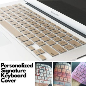 Personalized Initial Name Keyboard Cover with Cam Cover for MacBook Pro 13 14 16, MacBook Air 13 15 inch, Cute MacBook Keyboard Skin