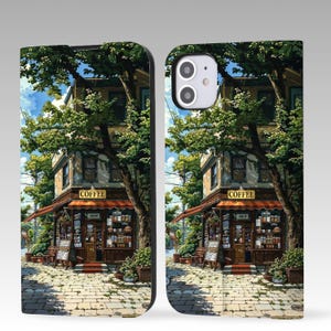 Étui portefeuille esthétique Coffee Cafe pour iPhone 16 Pro Max, iPhone 16 15 14 13 12, iPhone Pro Max, iPhone Pro, iPhone Plus