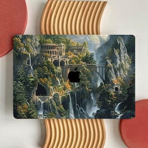 Capa protetora para MacBook com estampa de paisagem fantástica, compatível com MacBook Air 15 e 13, MacBook Pro 16, 14 e 13, MacBook Neo.