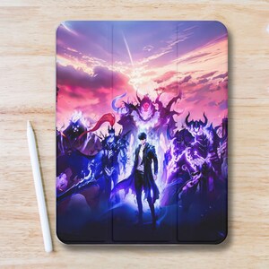Gaming Anime Fanart iPad Hülle mit Stiftschlitz, schlanke Trifold Stand iPad Flip Hülle für iPad Pro 13 12.9 11, iPad Air 13 Zoll, Air 5 4, iPad Mini