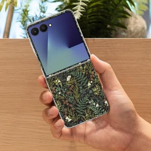 Niedliche Botanische Kunst Galaxy Flip Handyhülle für Samsung Galaxy Z Flip 7 7FE, Galaxy Flip 6, ZFlip 5 4, stoßdämpfende ästhetische Abdeckung