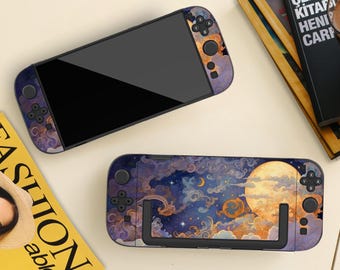 Moon Sun Celestial Art Switch Cover Case for Nintendo Switch 2 2025/Switch, Dockable Protective Shell Cover, Anti-Scratch, Shock-Absorption