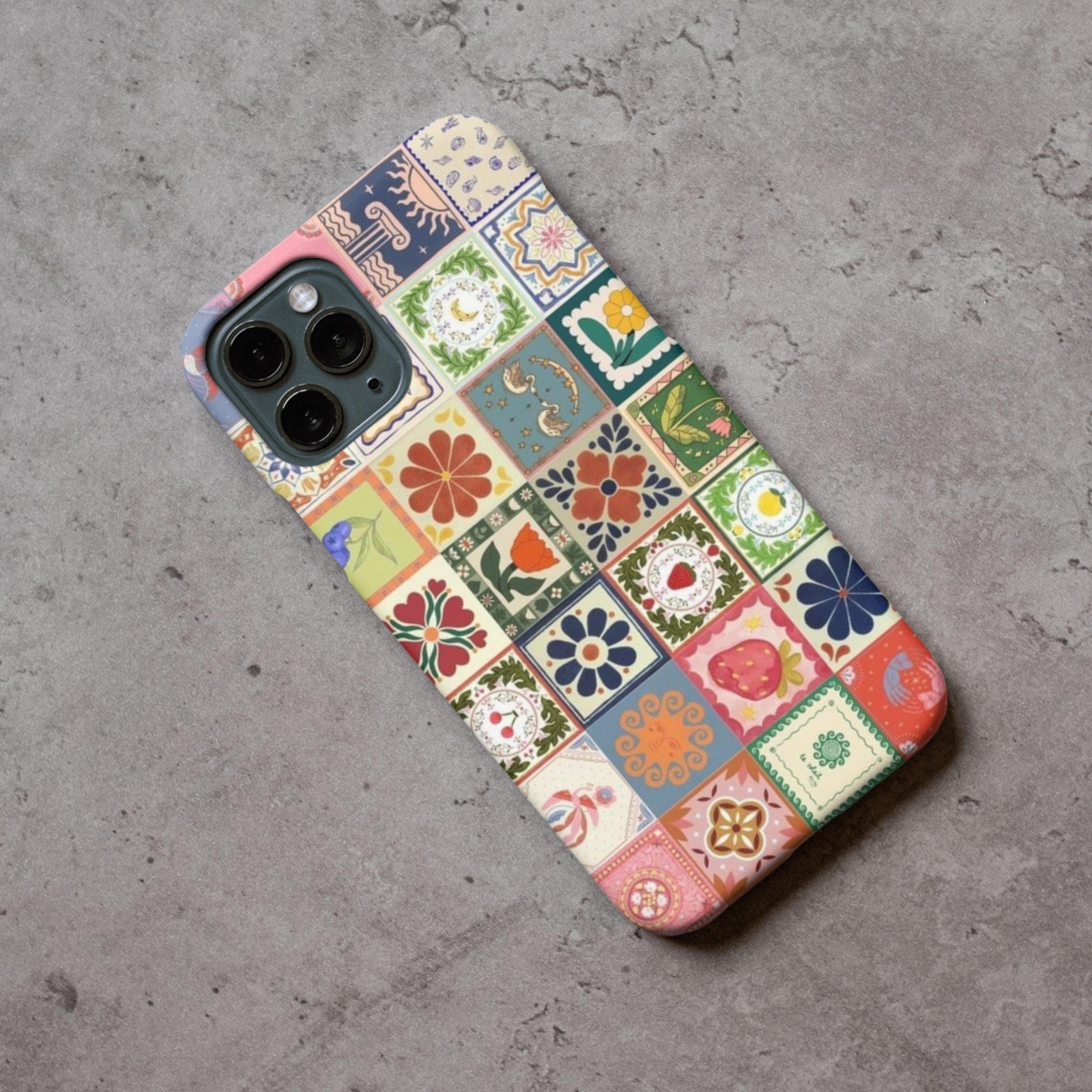 Funky Tile Aesthetic Full Print iPhone Case for iPhone 17 16 Pro Max ...