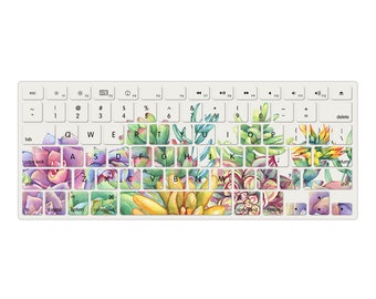 Coque florale personnalisée pour clavier d'ordinateur portable, compatible avec les MacBook Pro 13 14 16 / MacBook Air 13 pouces 2022 2021 A2442 A2681 A2337 A2338