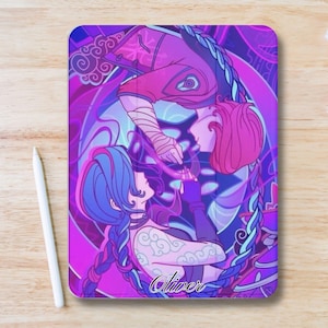Personligt Jinx Anime Fanart iPad-skal med pennfack, trippelvikbart stativ iPad Flip-skal för iPad Pro 13 12.9 11, iPad 11, iPad Air, iPad Mini