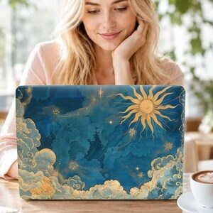 Moon Sun Celestial Art MacBook Case for MacBook Neo, MacBook Air, MacBook Pro, Protective Cover