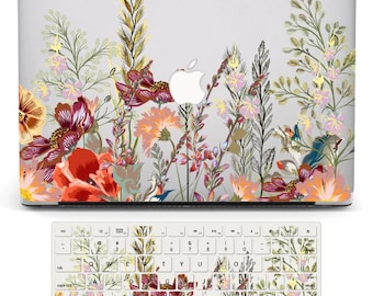 Custodia per MacBook con nome personalizzato e motivo floreale, con copritastiera per MacBook Air 13 15, MacBook Pro 13 14 16 pollici, MacBook Neo, cover protettiva.