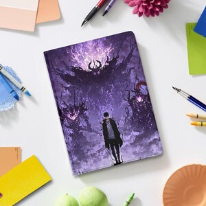 Solo Leveling Fanart iPad Book Stand Case for iPad Pro 13 12 11, iPad Air 13", iPad Air 5 4, iPad 10 9, iPad Mini, Cover w Pen Slot