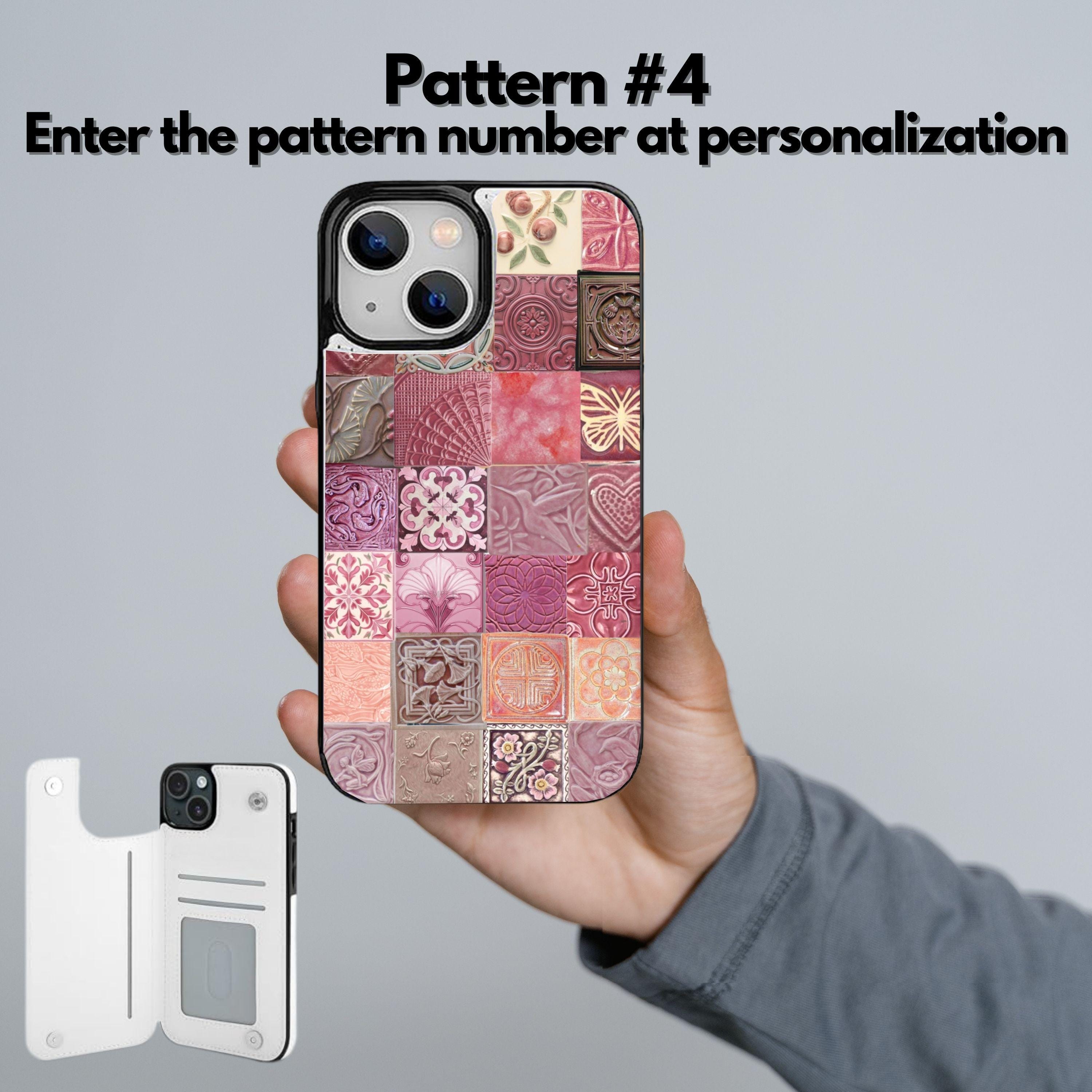 Ceramic Tile Aesthetic Wallet Flip iPhone Case for iPhone 17 16 15 Pro ...