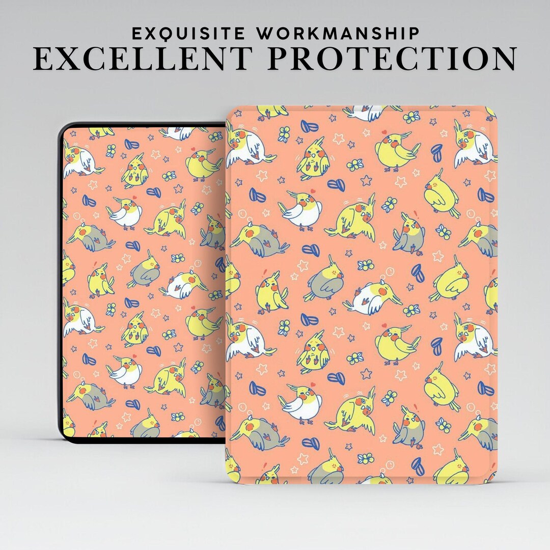 Cartoon Birds Kindle Case With Hand Grip for Kindle 6" 6.8" 7 Inch ...